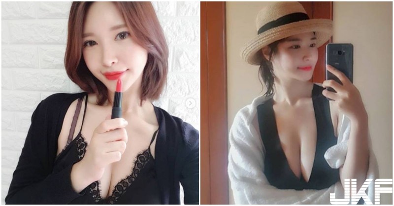 美乳姐姐「秀出超深V乳溝」，中路大開「巨乳遮不住」！