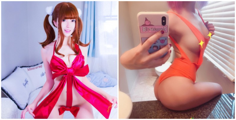 超色氣「爆乳Coser」的極限裸露！爆乳美尻一次滿足，把自己包成禮物送給粉絲！